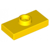 Yellow Plate, Modified 1 x 2 with 1 Stud with Groove and Bottom Stud Holder (Jumper)