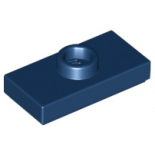 Dark Blue Plate, Modified 1 x 2 with 1 Stud with Groove and Bottom Stud Holder (Jumper)