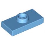 Medium Blue Plate, Modified 1 x 2 with 1 Stud with Groove and Bottom Stud Holder (Jumper)