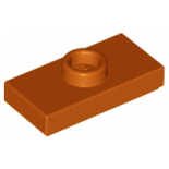 Dark Orange Plate, Modified 1 x 2 with 1 Stud with Groove and Bottom Stud Holder (Jumper)