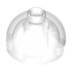 Trans-Clear Brick, Round 2 x 2 Dome Top with Bottom Axle Holder - Hollow Stud