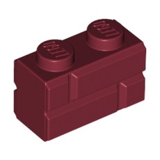 Dark Red Brick, Modified 1 x 2 with Masonry Profile (Brick Profile)