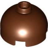 Reddish Brown Brick, Round 2 x 2 Dome Top with Bottom Axle Holder - Hollow Stud