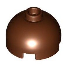 Reddish Brown Brick, Round 2 x 2 Dome Top with Bottom Axle Holder - Hollow Stud