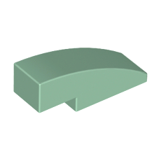 Sand Green Slope, Curved 3 x 1 No Studs