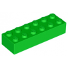 Bright Green Brick 2 x 6