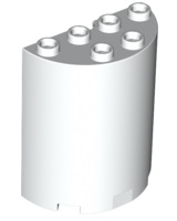White Cylinder Half 2 x 4 x 4
