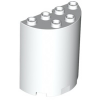 White Cylinder Half 2 x 4 x 4