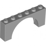 Light Bluish Gray Brick, Arch 1 x 6 x 2 - Medium Thick Top without Reinforced Underside