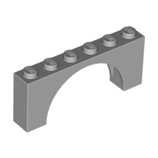 Light Bluish Gray Brick, Arch 1 x 6 x 2 - Medium Thick Top without Reinforced Underside