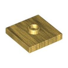 Pearl Gold Plate, Modified 2 x 2 with Groove and 1 Stud in Center (Jumper)