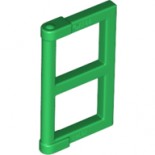 Green Window 1 x 2 x 3 Pane with Thick Corner Tabs
