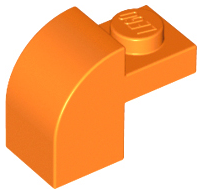 Orange Slope, Curved 2 x 1 x 1 1/3 with Recessed Stud