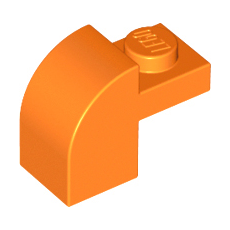 Orange Slope, Curved 2 x 1 x 1 1/3 with Recessed Stud