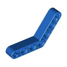 Blue Technic, Liftarm 1 x 7 Bent (4 - 4) Thick