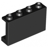 Black Panel 1 x 4 x 2 with Side Supports - Hollow Studs