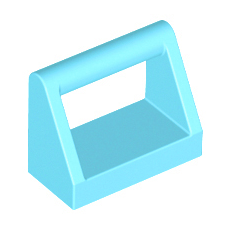 Medium Azure Tile, Modified 1 x 2 with Handle