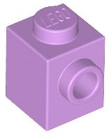 Medium Lavender Brick, Modified 1 x 1 with Stud on 1 Side