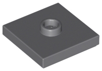 Dark Bluish Gray Plate, Modified 2 x 2 with Groove and 1 Stud in Center (Jumper)