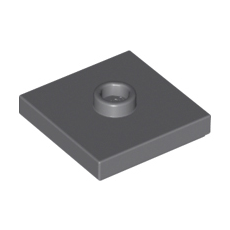 Dark Bluish Gray Plate, Modified 2 x 2 with Groove and 1 Stud in Center (Jumper)