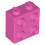 Dark Pink Brick, Modified 1 x 2 x 1 2/3 with Studs on 1 Side