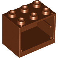 Reddish Brown Container, Cupboard 2 x 3 x 2