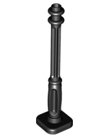 Black Lamp Post, 2 x 2 x 7 with 4 Base Flutes
