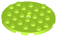 Lime Plate, Round 6 x 6 with Hole