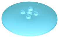 Medium Azure Dish 6 x 6 Inverted (Radar) - Solid Studs