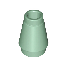 Sand Green Cone 1 x 1 with Top Groove