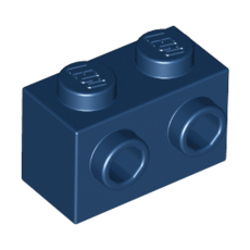 Dark Blue Brick, Modified 1 x 2 with Studs on 1 Side