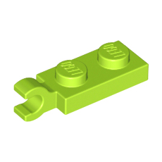 Lime Plate, Modified 1 x 2 with Clip Horizontal on End