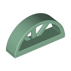 Sand Green Window 1 x 4 x 1 2/3 with Spoked Rounded Top