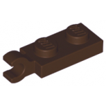 Dark Brown Plate, Modified 1 x 2 with Clip Horizontal on End