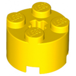 Yellow Brick, Round 2 x 2 with Axle Hole