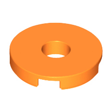 Orange Tile, Round 2 x 2 with Hole