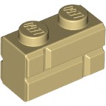 Tan Brick, Modified 1 x 2 with Masonry Profile (Brick Profile)