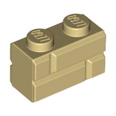 Tan Brick, Modified 1 x 2 with Masonry Profile (Brick Profile)
