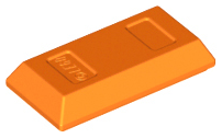 Orange Minifig, Utensil Gold Ingot (Bar)