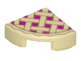 Tan Tile, Round 1 x 1 Quarter with Lattice Pie Pattern