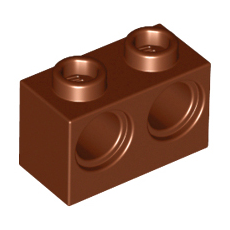 Reddish Brown Technic, Brick 1 x 2 with Holes