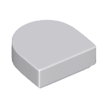 Light Bluish Gray Tile 1 x 1 Half Circle Extended (Stadium) with Groove