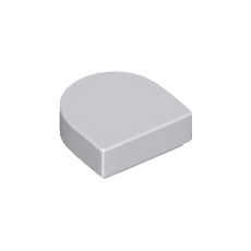 Light Bluish Gray Tile 1 x 1 Half Circle Extended (Stadium) with Groove