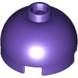 Dark Purple Brick, Round 2 x 2 Dome Top with Bottom Axle Holder - Hollow Stud