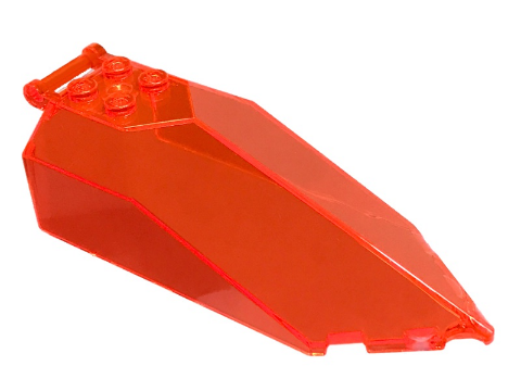 Trans-Neon Orange Windscreen 11 x 4 x 2 1/3 Canopy Pointed with Handle
