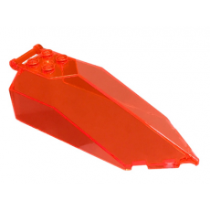 Trans-Neon Orange Windscreen 11 x 4 x 2 1/3 Canopy Pointed with Handle