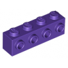 Dark Purple Brick, Modified 1 x 4 with 4 Studs on 1 Side