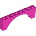 Dark Pink Brick, Arch 1 x 8 x 2 Raised Arch