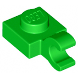 Bright Green Plate, Modified 1 x 1 with Clip Horizontal (thick open O clip)