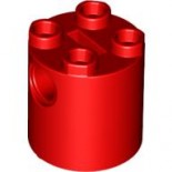 Red Brick, Round 2 x 2 x 2 Robot Body - with Bottom Axle Holder x Shape + Orientation